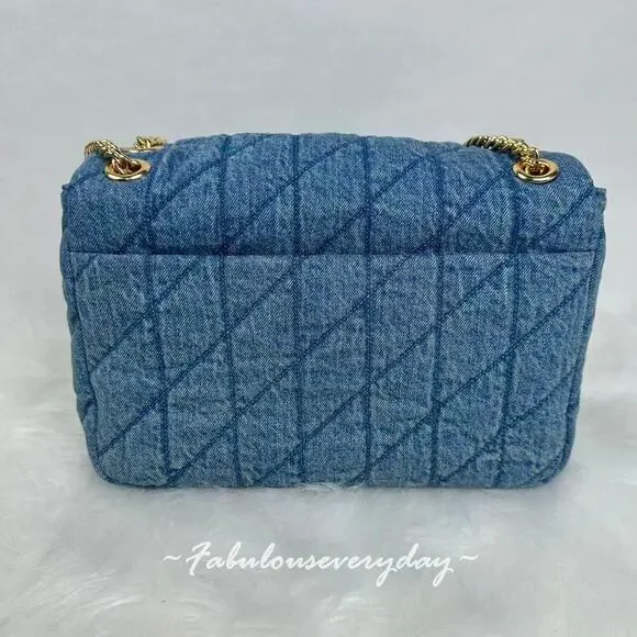 Coach Elodie Crossbody Bag In Regenerative Cotton With Quilting CDC05 Indigo NWT - Picture 3 of 8